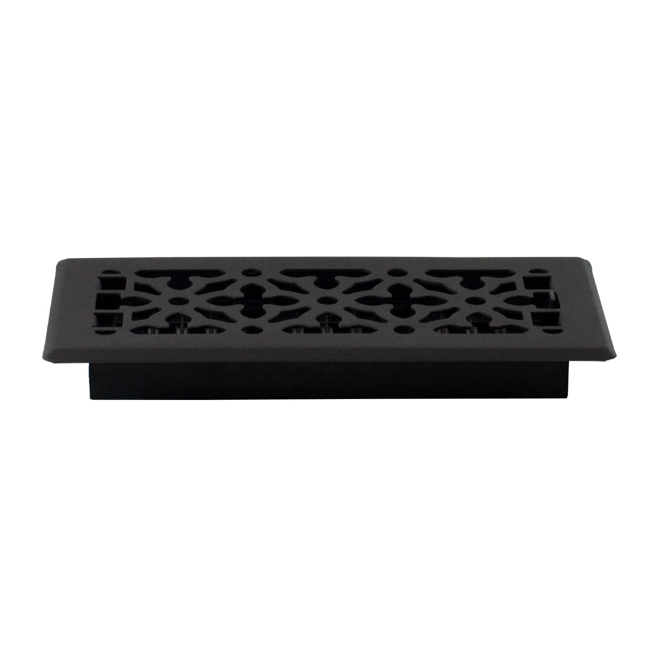 Decor Grates (4-Pack) 4x10 Gothic Floor Register Vent Cover, Adjustable Airflow Control, Textured Black (AGH410-BLK)