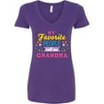 thumbnail image 3 of Inktastic My Favorite People Call Me Grandma with Flowers Women's V-Neck T-Shirt, 3 of 5