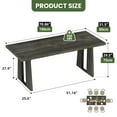 thumbnail image 6 of Uforic 70" Wood Dining Table for 6-8 Person, Farmhouse Rectangle Dining Table withHeavy Duty Leg, Kitchen Table for Gathering, Kitchen, Dining Living Room, Gray, 6 of 8