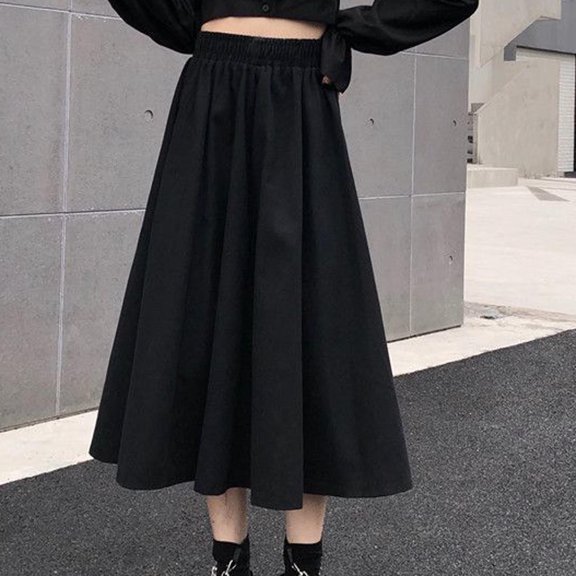 AXXD 2023 New Year Reset,Spring Summer Belt Elastic High Waist Long Mesh Skirt Maxi Skirts For Ladies Black L