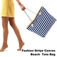 thumbnail image 6 of Muka Extra Large Stripe Canvas Beach Bag with Cotton Rope Handles, 6 of 8