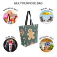 thumbnail image 7 of FORMRS Womens Canvas Tote Bag with Zipper Inner Pocket Shoulder Handbag, Brown Christmas Gingerbread, 7 of 7