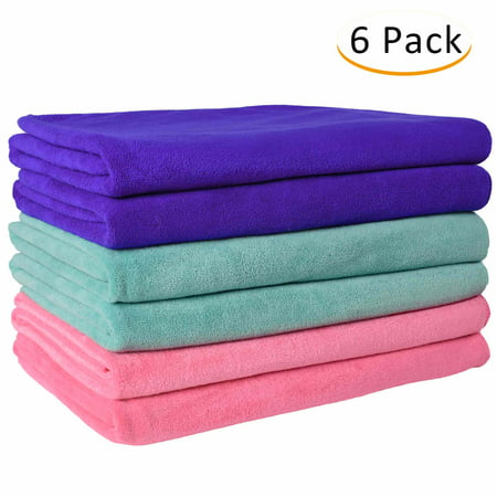 JML Bath Towel, Microfiber 6 Pack Towel Sets (27 x 55 ...