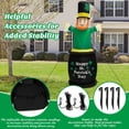 thumbnail image 5 of Spaco 6 Feet St Patrick's Day Inflatables Leprechaun Irish Day Decoration with LED Lights, Durable Polyester Fabric Inflatable Leprechaun, Inflatables Leprechaun for Indoor and Outdoor, Green, 5 of 6