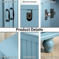 thumbnail image 3 of Eclife Mid-Century Sideboard Cabinet, Blue, 4 Doors with Adjustable Shelves, MDF Storage Cabinet for Dining Room or Living Room, 3 of 8