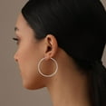 thumbnail image 2 of LeCalla 925 Sterling Silver LARGE Hoop Earrings for Women Hypoallergenic Diamond Cut Earring Hoops for Women 50MM, 2 of 7