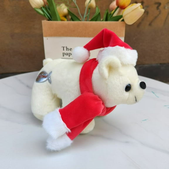 Wizlet Christmas Polar Bear Plush Toys, Stuffed Animal Plush Pillow, Christmas Plushies Toys for Birthday Party Home Decor Polar Bear