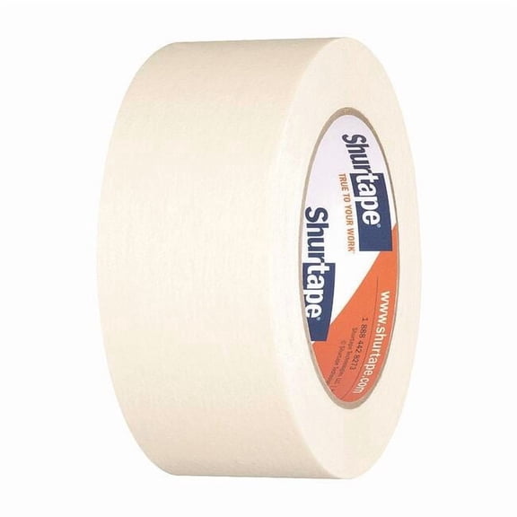 Masking Tape, 48 mm W x 55 m L, 4.6 mil Thick, Tan, Rubber Adhesive, 24 PK