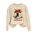 thumbnail image 6 of Cute Spooky Biscuits Graphic Sweatshirt Women Black Cat Ghost Dough Print Crew Neck Long Sleeve Pullover Oversized Fleece Lined Fall Top for Halloween Party Casual Outfits, 6 of 6