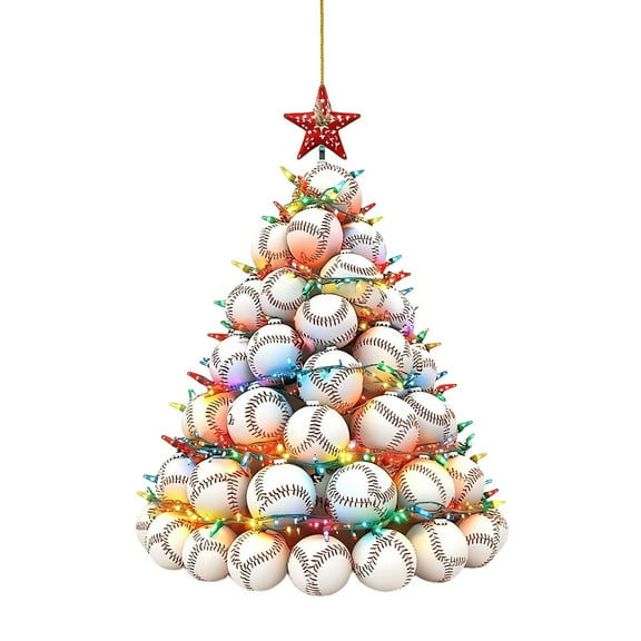 Baseball Sport Lover Christmas Tree - Personalized Acrylic Ornament, Customized Baseball Christmas Ornament for Boy, Baseball Player Xmas Tree Decoration, Baseball Lovers Gift