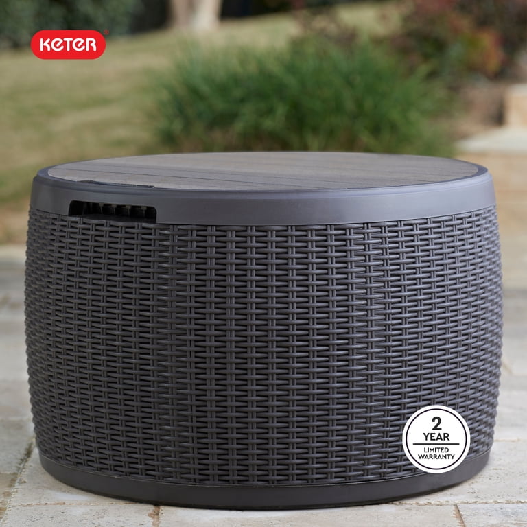 Keter Circa 37-Gallon Round Resin Deck Box, Grey photo 3
