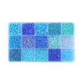 thumbnail image 2 of GUOOL Colorful Round Glass Beads Bracelet Making with Storage Box for DIY Blue, 2 of 9