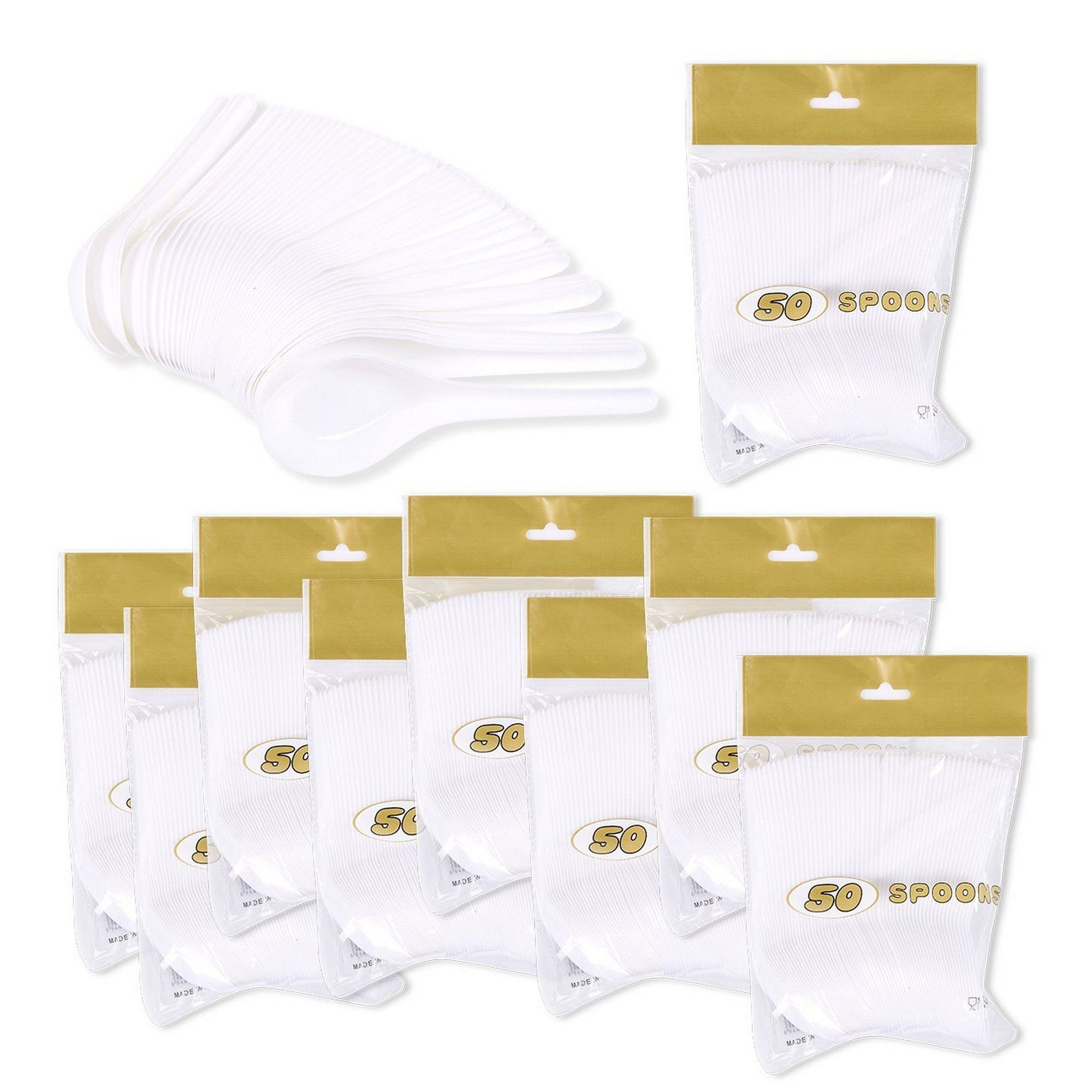 500Pack Chinese Spoons Disposable Chinese Soup Spoons Plastic