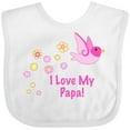 thumbnail image 3 of Inktastic I Love My Papa Girls Baby Bib, 3 of 4