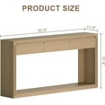 thumbnail image 2 of Treocho 63.9" Long Console Tables for Entryway, Farmhouse Entryway Table with Drawers, Narrow Sofa Table Behind Couch Table for Living Room, Entrance, Hallway, Natural, 2 of 8