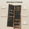 thumbnail image 3 of Freestanding Armoire Jewelry Cabinet Lighted Mirror Angle Adjustable 16 LED Lights Rustic Brown, 3 of 6