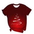 thumbnail image 6 of CLOISE Graphic T Shirts for Women Plus Size Christmas Tree Crew Neck Tee Tops Short Sleeve Pullover Slim Funny Dinner Clothing M, 6 of 6
