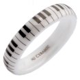 thumbnail image 5 of White Ceramic Piano Keyboard 4mm Wedding Band Domed High Polished Ring Size 7, 5 of 6