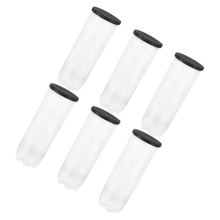 Hemoton 6pcs Transparent Tennis Ball Storage Tube with Black Cap Pickleball Ball Bottle for Sports Indoor and Outdoor Ball Organization
