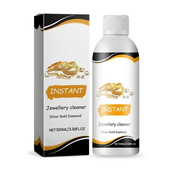 WLOELOEW Jewelry Cleaning Solution 100Ml Stain Remover For Silver Gold Glass Surface Maintenance And Care Plastic Bottle