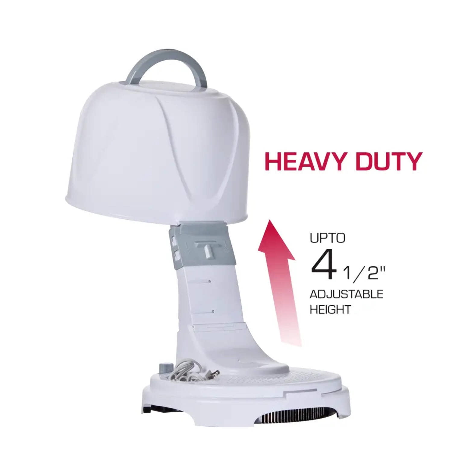 Red by Kiss 3000 Ceramic Tourmaline Professional Hood Dryer, 4 Heat Settings Blow Dryer for Home & Salon, Height Adjustable Convenient Big Hood Size Extra Coverage (1875 Wattage)