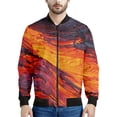 thumbnail image 4 of Chaquetas con estampado 3D de magma y erupción de volcán para hombre, sudadera holgada de manga larga, chaqueta bomber informal con cremallera, ropa de calle, abrigo, 4 of 5