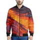 thumbnail image 3 of Chaquetas con estampado 3D de magma y erupción de volcán para hombre, sudadera holgada de manga larga, chaqueta bomber informal con cremallera, ropa de calle, abrigo, 3 of 4