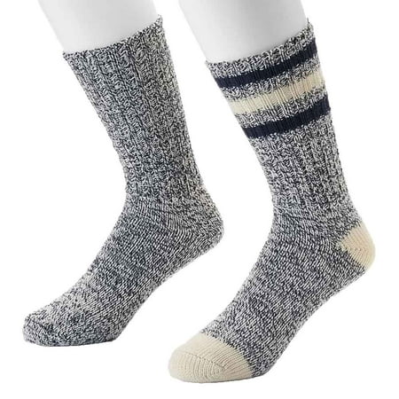 Croft & Barrow Cotton Marl Blend Boot Sock Cold Weather Comfort 2Pair