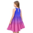 thumbnail image 4 of Abcomgle Summer Dress for Girls 7-8 Casual Halter Neck Sleeveless Midi Dress Gradient A-line Sundresses Summer Swing Dresses 3-4 Years,Purple Pink, 4 of 7