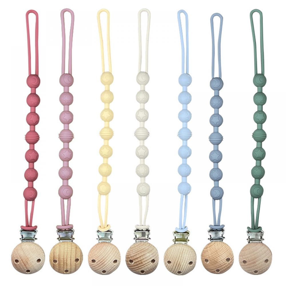 2pcs baby integrated pacifier chain light blue-Color:Light Purple