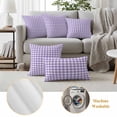 thumbnail image 6 of Outdoor Pillow Covers Purple White Checkered Plaid Waterproof Pillow Cases 18x18 Set of 2, Gradient Buffalo Check Throw Pillow Cover Pillowcase for Patio Balcony Couch Garden, 6 of 9