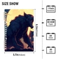 thumbnail image 3 of Wolf Monster Houses and Moon Ring Binder Notebook Journey Note Diary College Ruled Spiral Notebook Study Loose Leaf Paper A5 60 Pages, 3 of 8
