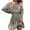 Green, variant on Mini Dresses for Women Trendy Long Sleeve Crewneck Tunic Shirts Dress Comfy Smocked Ruffle Hem Dress