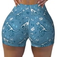 thumbnail image 2 of Lsque Dinosaur Skull Pattern High Waisted Biker Shorts for Women-Tummy Control Fitness Athletic Workout Running Yoga Gym Shorts,Moisture-Wicking-XX-Large, 2 of 9