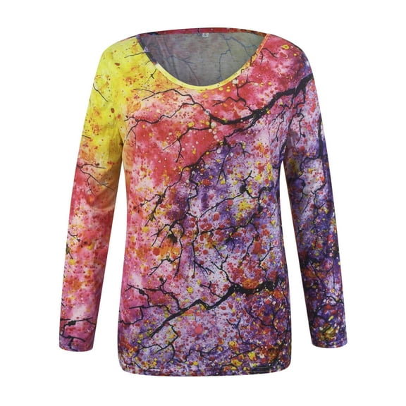 Aayomet Womens Shirts Women's Classic-Fit Long-Sleeve Crewneck T-Shirt,Red S