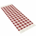thumbnail image 2 of Farmhouse Buffalo Plaid Entryway Runner Rug 2x4ft, Red White Checkered Washable Woven Living Room Hallway Bedroom Kitchen Carpet with Tassels, Non-Shedding Indoor Outdoor Throw Door Mat for Entryway, 2 of 5