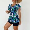 thumbnail image 4 of Traje de baño de dos piezas estampado Ticfox Tankini Verde L, 4 of 8