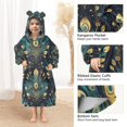 thumbnail image 3 of FORMRS Wearable Blanket Hoodie with Sleeves for Kids Cozy Flannel Sweatshirt, Gold Peacock Pattern, 3 of 7