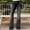 Black, variant on BOOMILK Flare Jeans for Women Ripped Low Waisted Loose Bell-Bottom Denim Pants Black