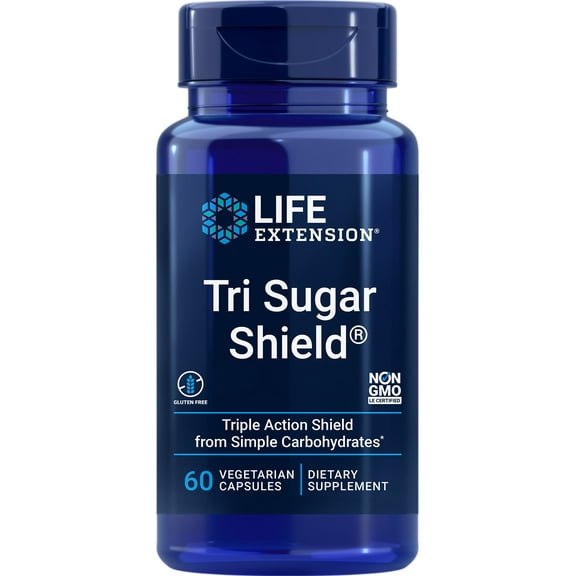 Life Extension Tri Sugar Shield - Promote Healthy Glucose Metabolism - Sorghum Bran, White Mulberry and Phloridzin Apple Extract - Gluten Free, Non-GOM, Vegetarian - 60 Capsules