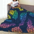 thumbnail image 6 of Sikiie Abstract Bright Pineapple Fruit Retro Ultra-Soft Micro flannel Blanket Luxury All Seasons Warm Blanket for Bedding Sofa and Travel (4 sizes)-50"x40", 6 of 7