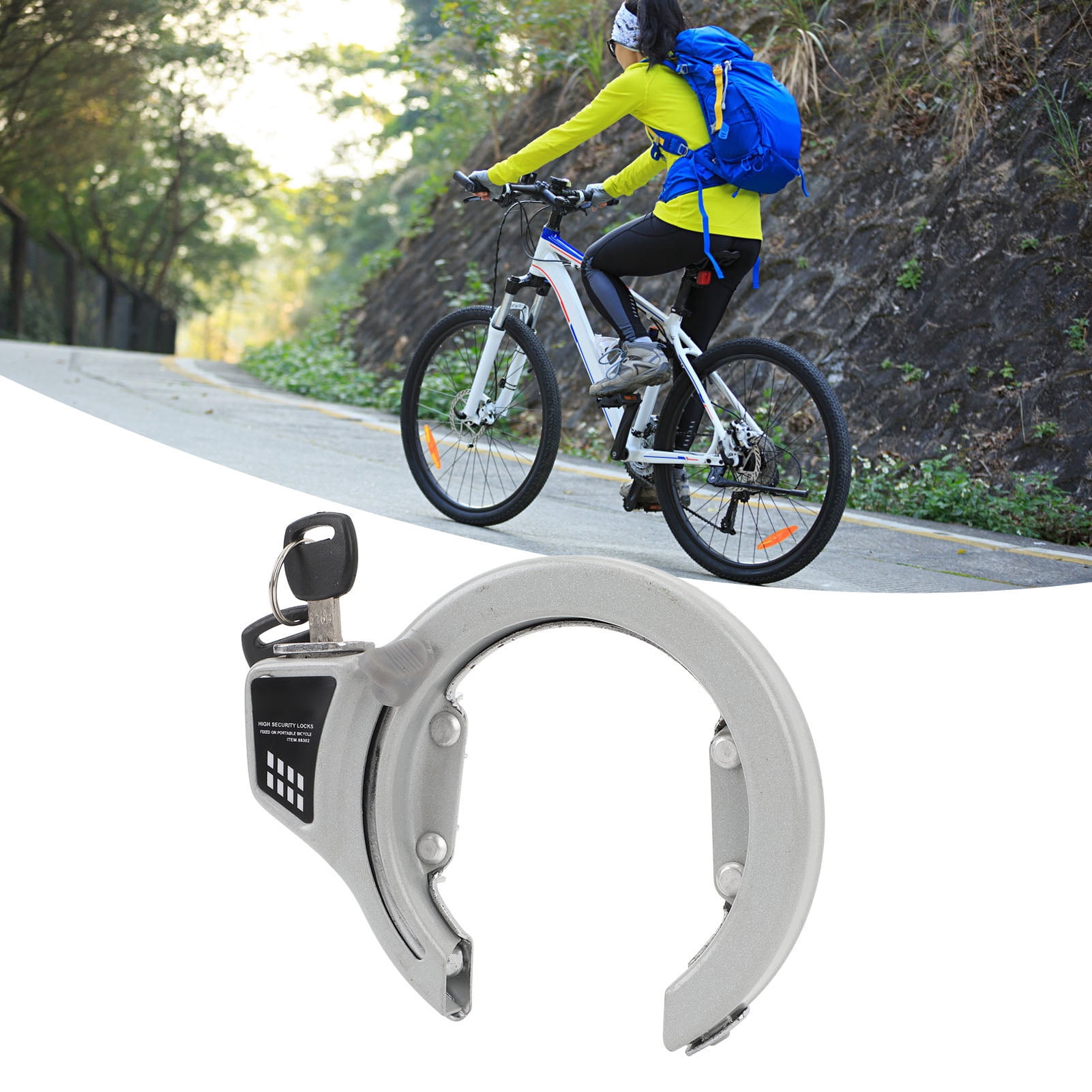 Antivol Fer à Cheval Pour Vélo - Alliage Robuste - 2 Clés - Pour VTT, Route, Vélo Pliant - 11