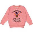 thumbnail image 2 of Inktastic Thanksgiving Girl Turkey Thankful for Family Toddler Sweatshirt, 2 of 4