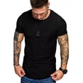 thumbnail image 3 of Playera Negra Para Hombre Cuello Redondo Manga Corta Lycra, 3 of 8