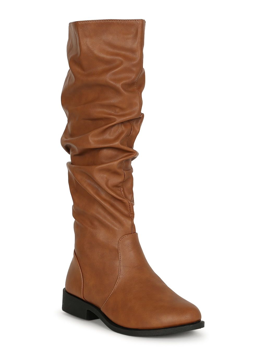 Women Round Toe Slouchy Knee High Boots 19582 - Walmart.com