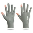 thumbnail image 1 of Summer UV Protection Gloves, Two-Fingerless Non-Slip Gloves for Men Women Breathable Gloves for Driving Cycling Riding Climbing Golfing Workout (Grey, L), 1 of 8