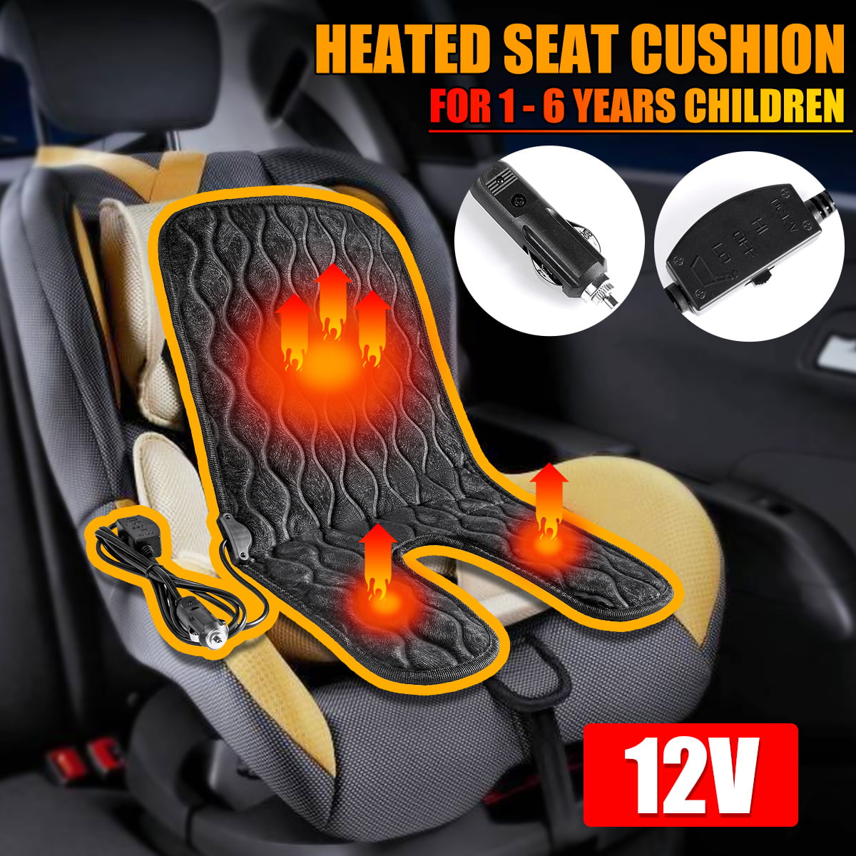 New 12V Car Seat Heater Kits Heating Pad Cushion Warmer Carbon Fiber Universal