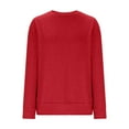 thumbnail image 5 of VgaVtl Womens Sweatshirts Fall Red Sweatshirts for Women Plus Size Soft Long Sleeve Basic Crew Neck Plain Pullover Sweatshirt, 5 of 6