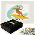 thumbnail image 2 of Ambesonne Wave Jigsaw Puzzle Durable Cardboard, Woman Surfer on the Waves Art, 1000 pcs, Eggshell Multicolor, 2 of 5