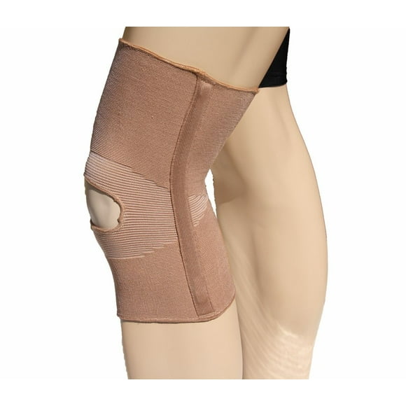 Alpha Medical Open Patella Compression Support Knee Brace Sleeve With Anti-Roll Support Stays – Knee Stabilizer – Knee Pain Relief (XXX-Large Beige)
